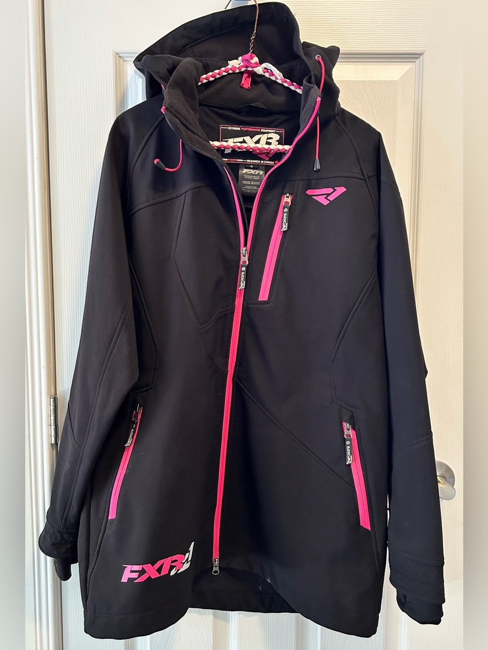 FXR Women's 3/4 Length Hooded Softshell Jacket Black Pink